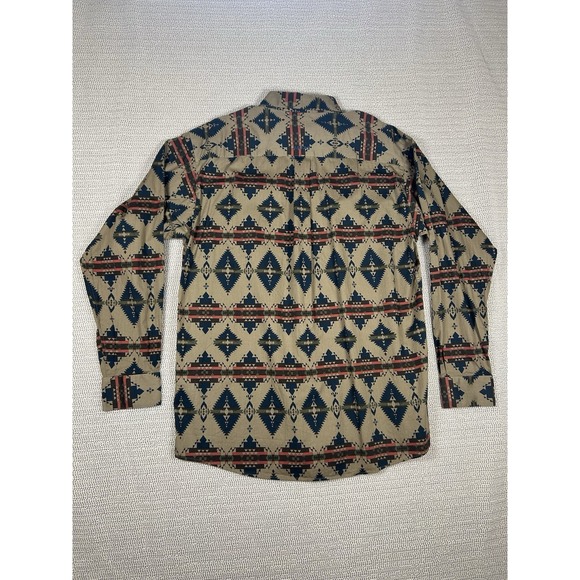 Ariat Mens Aztec Print Western Shirt Long Sleeve Button Front L/G Pearl Snap - Picture 6 of 7